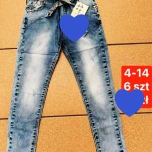 VAIKIŠKI DŽINSAI MĖLYNOS SPALVOS AUKŠTU LIEMENIU SU DIRŽU 4-6M IR 8-10 M