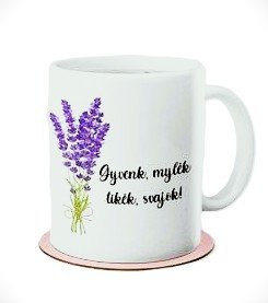300ml STANDARTINIS, BALTAS KERAMIKINIS PUODELIS ARBATAI, KAVAI SU UŽRAŠU, SPAUDA „Gyvenk, mylėk, tikėk, svajok“