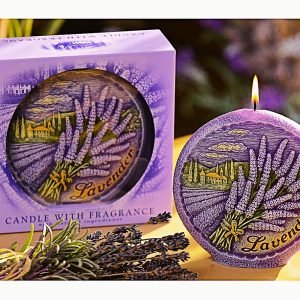 „BARTEK CANDLES" KVEPIANTI ŽVAKĖ „LEVANDA", LEVANDŲ KVAPO DEKORATYVINĖ ŽVAKĖ, IŠ AUKŠČIAUSIOS KOKYBĖS INGREDIENTŲ IR ETERINIŲ ALIEJŲ