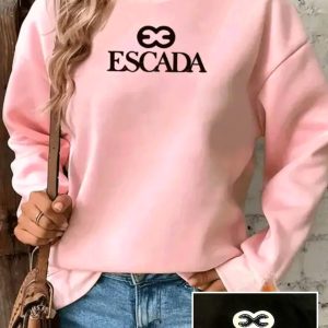 "Escada" VAIKIŠKAS, JUODAS, MEDVILNINIS, DŽEMPERIS/TRENINGAS SU KRISTALAIS PUOŠTU UŽRAŠU/LOGOTIPU, DYDIS 10 - 11 METŲ (140-146 cm)