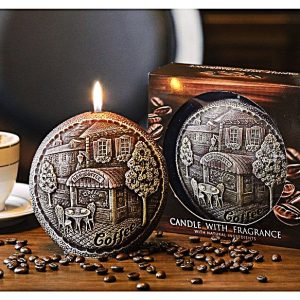 „BARTEK CANDLES” KVEPIANTI ŽVAKĖ „KAVA”, KAVOS KVAPO DEKORATYVINĖ ŽVAKĖ, IŠ AUKŠČIAUSIOS KOKYBĖS INGREDIENTŲ IR ETERINIŲ ALIEJŲ