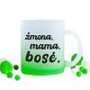 330ml STIKLINIS, MATINIS, PEREINANČIOS SPALVOS PUODELIS KAVAI, ARBATAI SU UŽRAŠU/SPAUDA "Žmona. Mama. Bosė"
