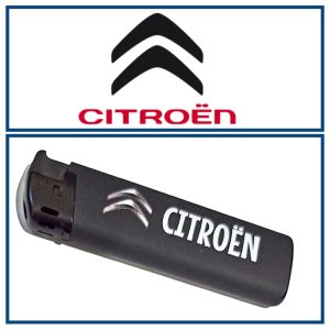 PILDOMAS, DEKORUOTAS, PLASTIKINIS ŽIEBTUVĖLIS „CITROEN“ FANAMS SU LOGOTIPU, UŽRAŠU / SPAUDA „CITROEN“