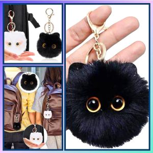 11cm PLIUŠINIS, MINKŠTAS RAKTŲ PAKABUKAS/DEKORAS-PŪKUOTAS ŽAISLAS-KAČIUKAS/KATINAS