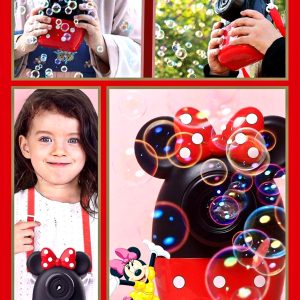 „DISNEY“ „Mickey and Minnie“ MIKIO PELIUKO IR MINĖS BURBULŲ PŪTIMO FOTOAPARATAS, ŠVIESOS, MUZIKOS IR BURBULŲ AUTOMATINIS APARATAS