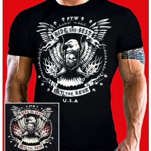 „Ride The Best, Eat The Rest“ 3D RAŠTO MARŠKINĖLIAI, TRUMPOMIS RANKOVĖMIS, SU APVALIA APYKAKLE, UV APSAUGA NUO SAULĖS, DRĖGMĖS, PRAKAITO KONTROLĖ, SPORTINIAI MARŠKINIAI LAISVALAIKIUI, APRANGA ŽYGIAMS, ŽVEJYBAI