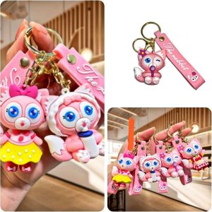 DISNEY „MINISO LINABELL“ TIPO, SILIKONINIS, ANIMACINIŲ FILMUKŲ RAKTŲ PAKABUKAS, KAWAII RAKTŲ PAKABUKAS, KATĖS AKSESUARAS