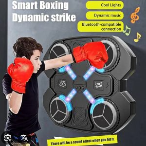32cm MUZIKINIO BOKSO TRENERIS, ELEKTRONINIO BOKSO TRENERIS TRENIRUOTĖMS, PAKABINAMAS BOKSO KILIMĖLIS SU ŠVIEČIANCIU EKRANU „Bluetooth“ MUZIKAI