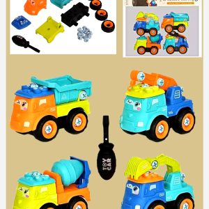 „Wisdom Bosen Puzzle Dismounting“ MAŠINĖLIŲ KONSTRUKTURIŲ RINKINYS VAIKAMS - 4-IOS IŠARDOMOS GAISRINĖS MAŠINOS +SAUGŪS ĮRANKIAI