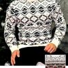 Išpardavimas🔥!⚡VYRIŠKAS, MEDVILNINIS, KALĖDINIS MEGZTINIS SU AUKŠTA APYKAKLE/ GOLFA SU RAŠTU, DŽEMPERIS ILGOMIS RANKOVĖMIS, BRIAUNUOTA APAČIA, KAKLU, DYDIS:  L, XL, 2XL