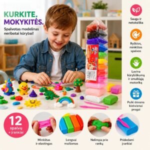 Spalvotas modelinas.Pakuotėje  12 vnt.spalvų